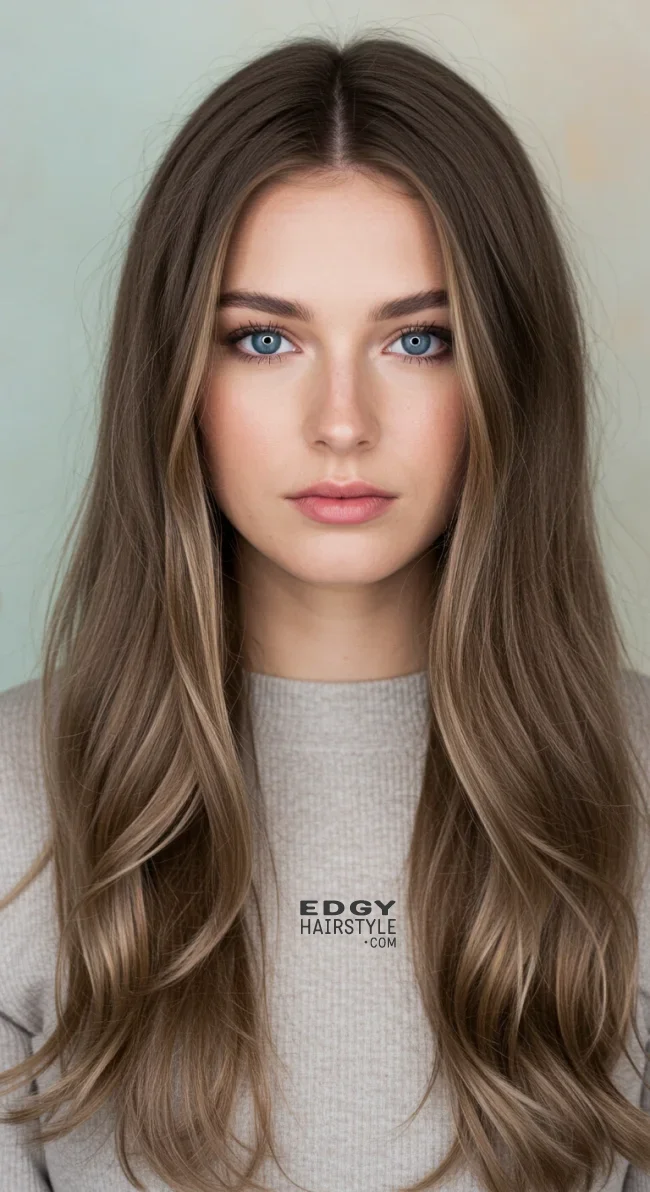 9. Ash Brown with Subtle Babylights | Perfect Hair Colors For Blue Or Green Eyes