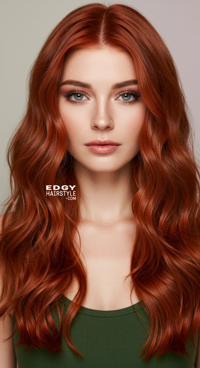 5. Rich Copper Red with Loose Waves | Perfect Hair Colors For Blue Or Green Eyes