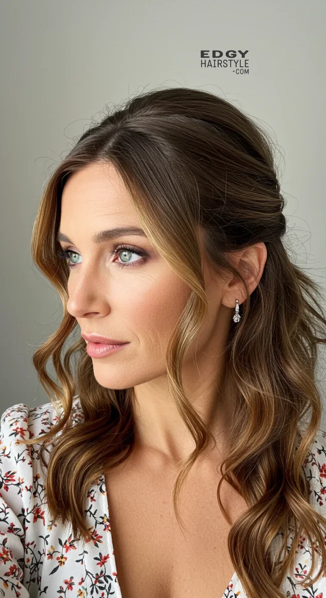 8. Loose Updo with Soft Waves | Hairstyles That Make You Look Younger Without Botox