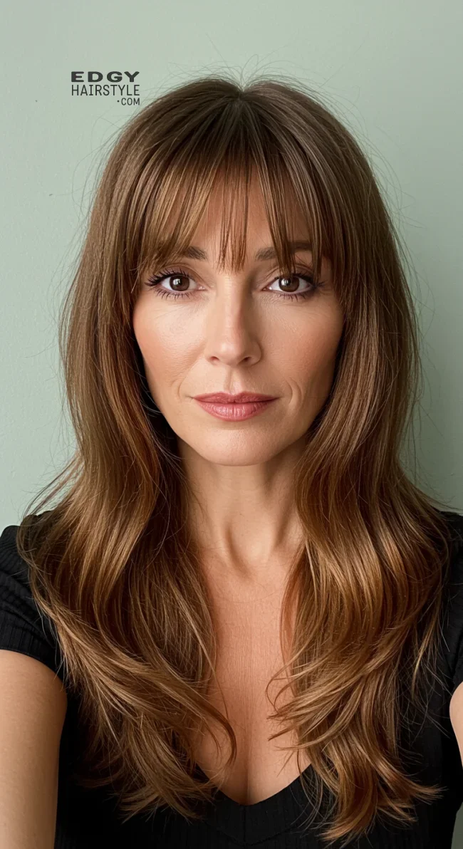 5. Curtain Bangs with Luscious Locks | Hairstyles That Make You Look Younger Without Botox