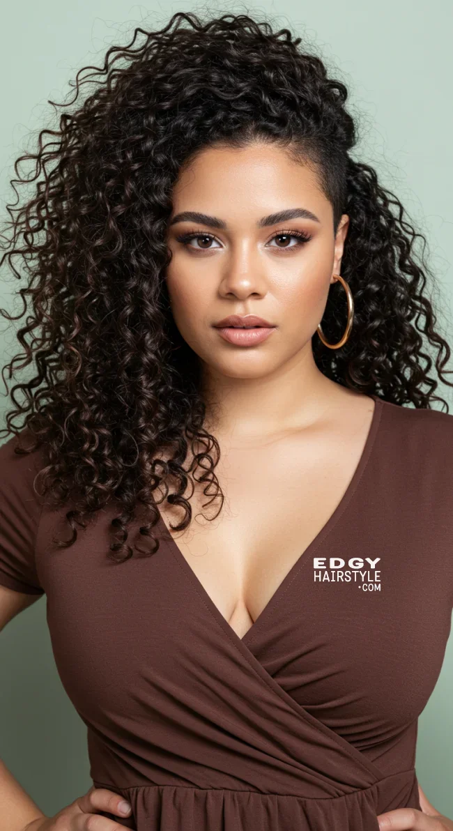 6. Curly Long Hair with Shaved Sides | Explore Long Hair With Shaved Sides Hairstyles