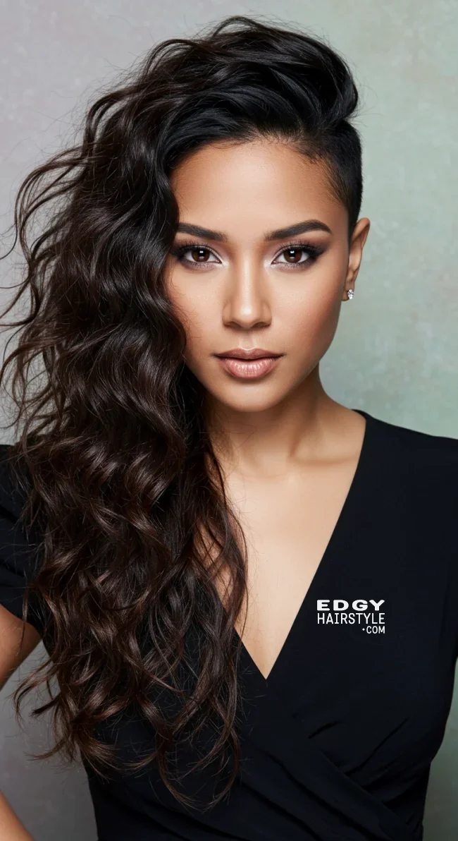 1. Undercut with Flowing Waves | Explore Long Hair With Shaved Sides Hairstyles