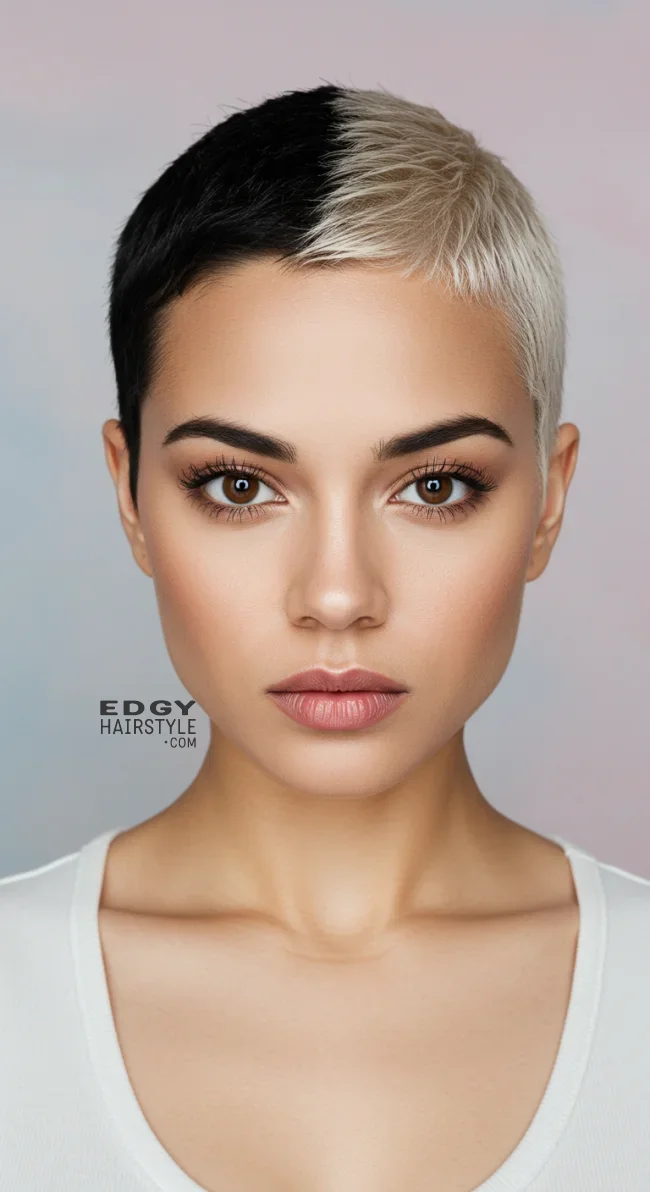 10. Two-Tone Buzz Cut | Bold And Beautiful: Embracing The Trend With A Buzz Cut For Women