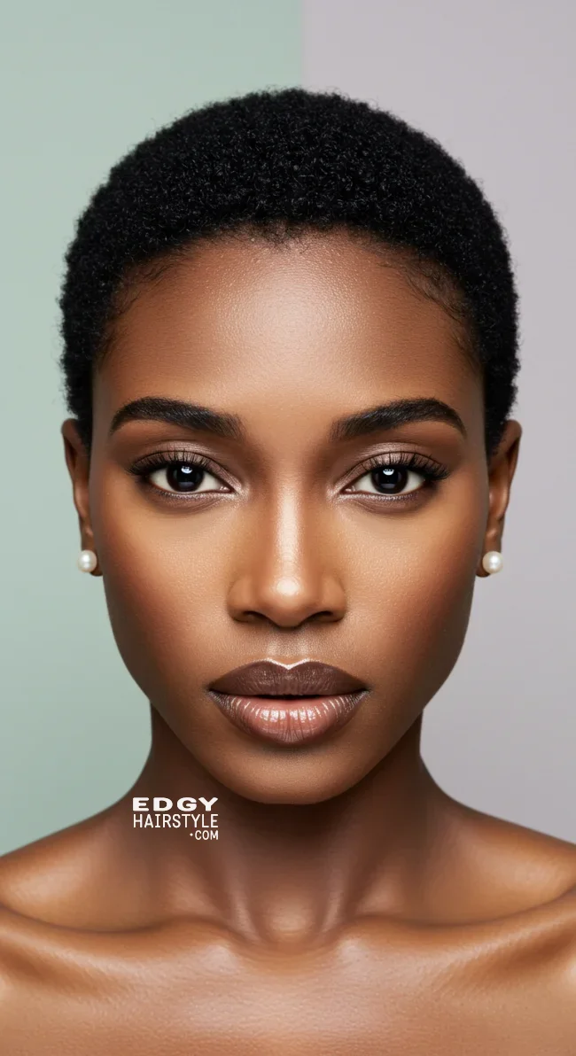 7. Dark and Glossy Buzz Cut | Bold And Beautiful: Embracing The Trend With A Buzz Cut For Women