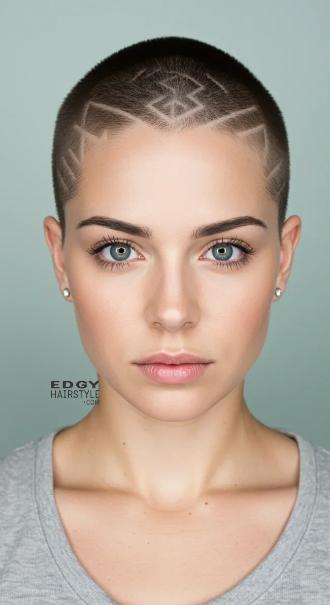 9. Design-Etched Buzz Cut | Bold And Beautiful: Embracing The Trend With A Buzz Cut For Women