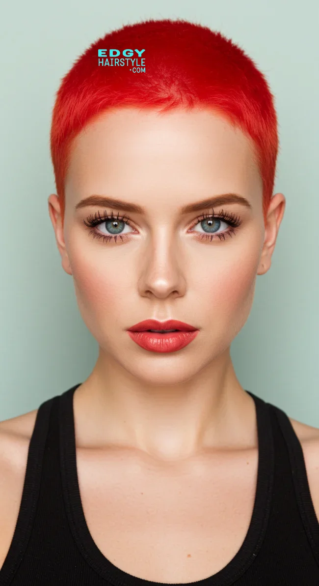 15. Fire-Toned Buzz Cut | Bold And Beautiful: Embracing The Trend With A Buzz Cut For Women
