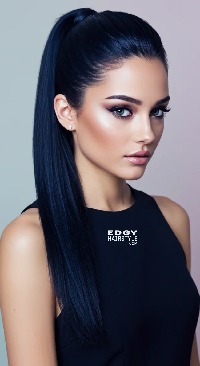 9. Blue-Black | 15 Hair Colors For Cool Skin Tones, According To Stylists