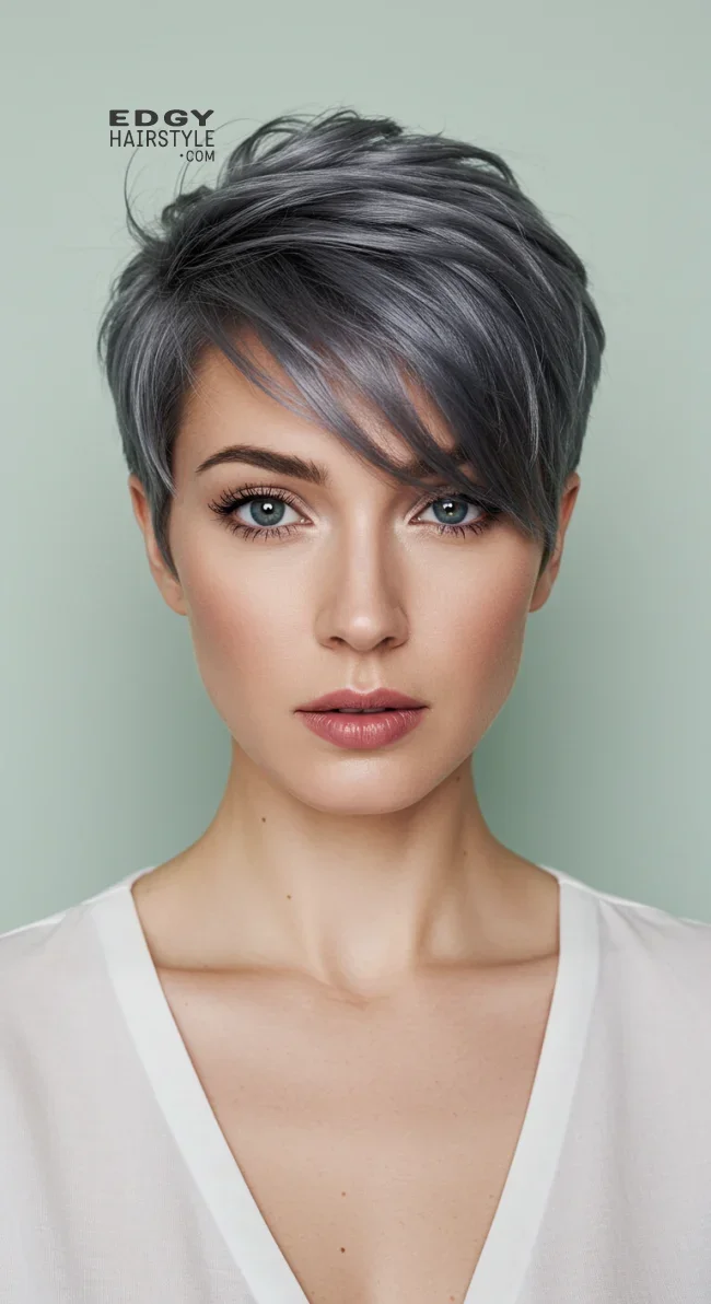 13. Steel Grey | 15 Hair Colors For Cool Skin Tones, According To Stylists