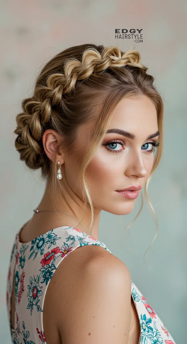 11. Braided Crown Updo | 15 Trendy Hairstyles To Try In 2025