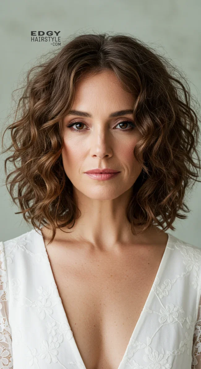 13. Curly Shoulder-Length Lob | 15 Gorgeous Mother Of The Bride Hairstyles For A Special Day