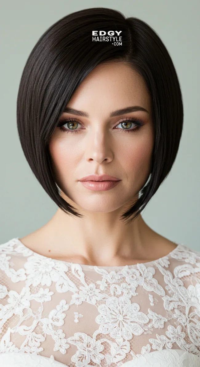11. Sleek Straight Bob With Side Part | 15 Gorgeous Mother Of The Bride Hairstyles For A Special Day