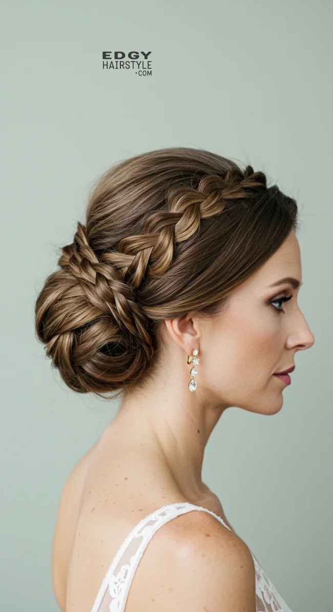 9. Braided Low Bun | 15 Gorgeous Mother Of The Bride Hairstyles For A Special Day