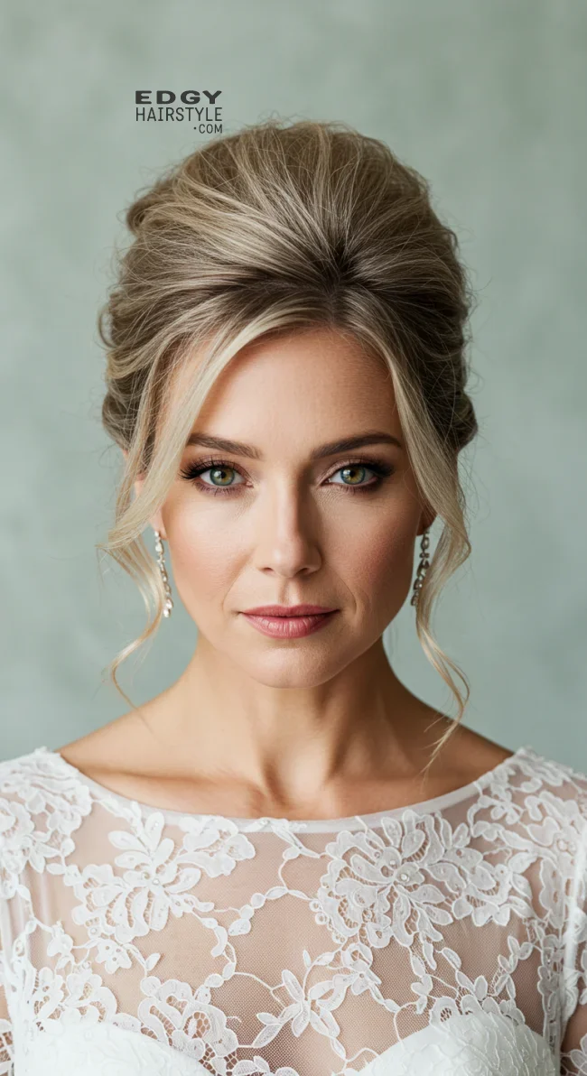 12. Loose Updo With Wispy Bangs | 15 Gorgeous Mother Of The Bride Hairstyles For A Special Day