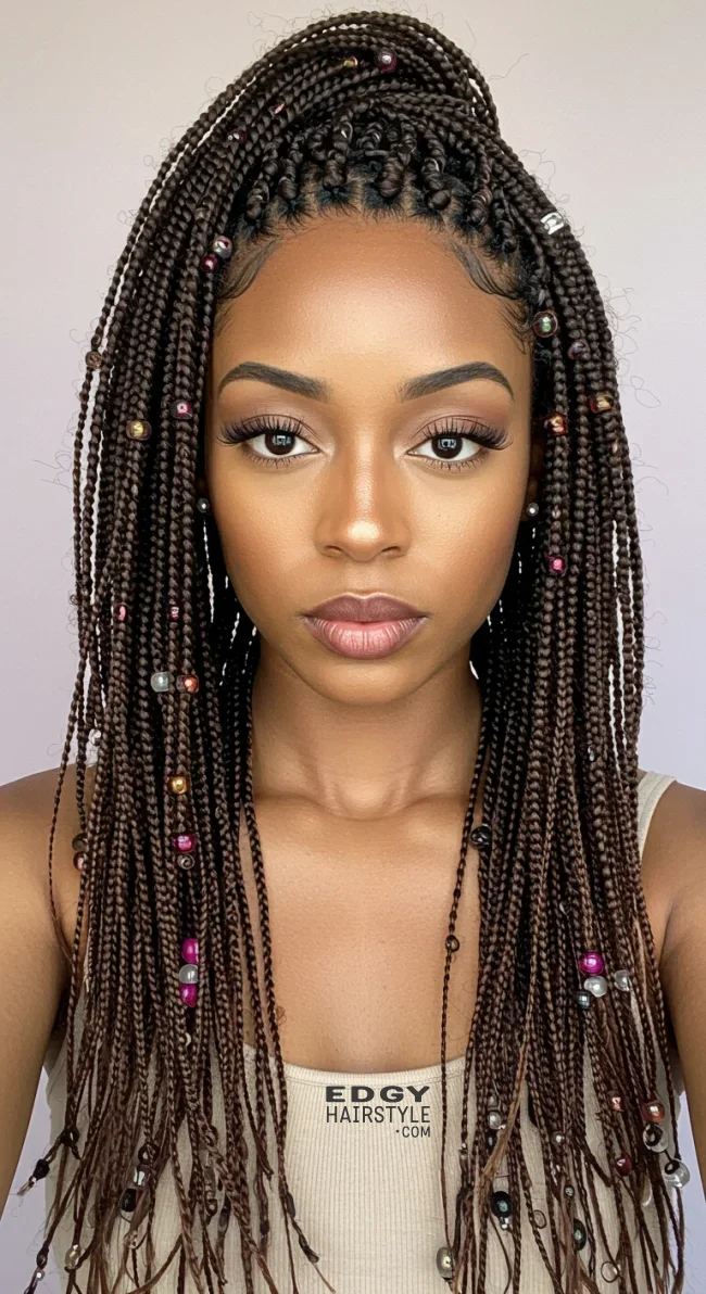 6. Micro Braids with Beads | 7 Enchanting Braids With Beads Hairstyles