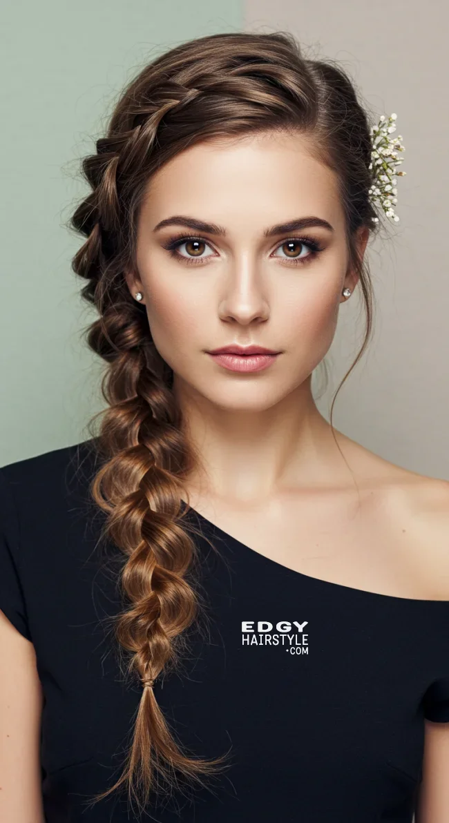 10. Side-Swept Braid | 15 Gorgeous Braided Hairstyles For Long Hair