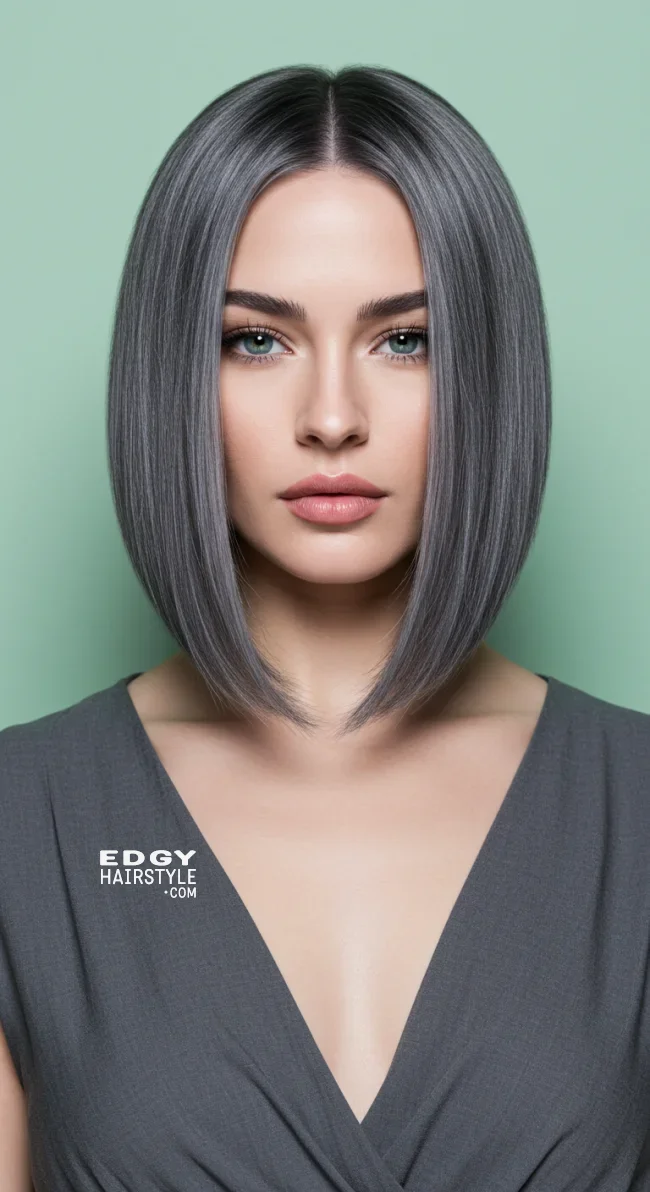 13. Cool Graphite Balayage | Balayage Transition To Grey Hair - Gray Hair Balayage