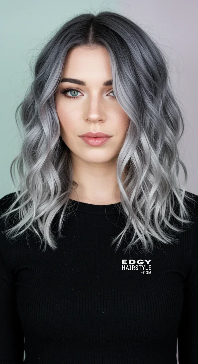 6. Shadow Root Gray Balayage | Balayage Transition To Grey Hair - Gray Hair Balayage