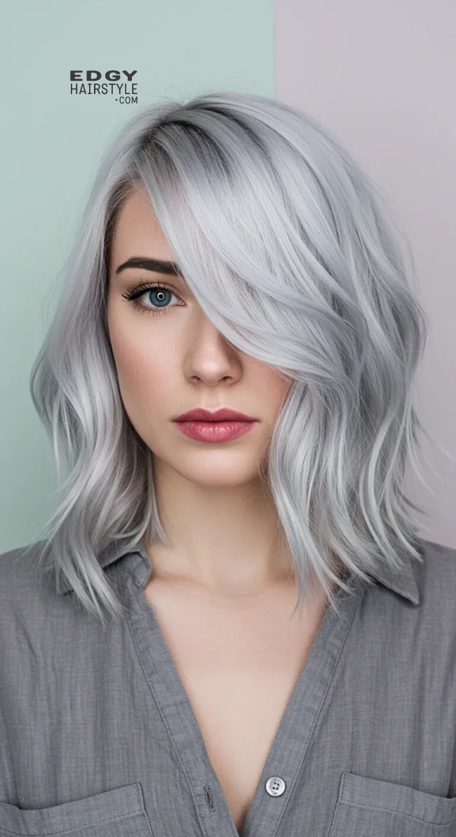 10. Frosted Gray Balayage | Balayage Transition To Grey Hair - Gray Hair Balayage