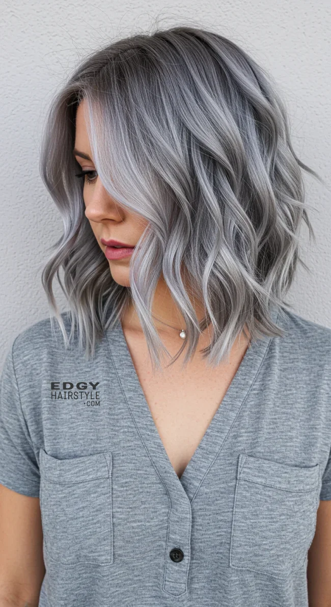 11. Mushroom Gray Balayage | Balayage Transition To Grey Hair - Gray Hair Balayage