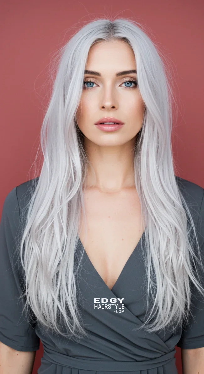 12. Snowy White Balayage | Balayage Transition To Grey Hair - Gray Hair Balayage