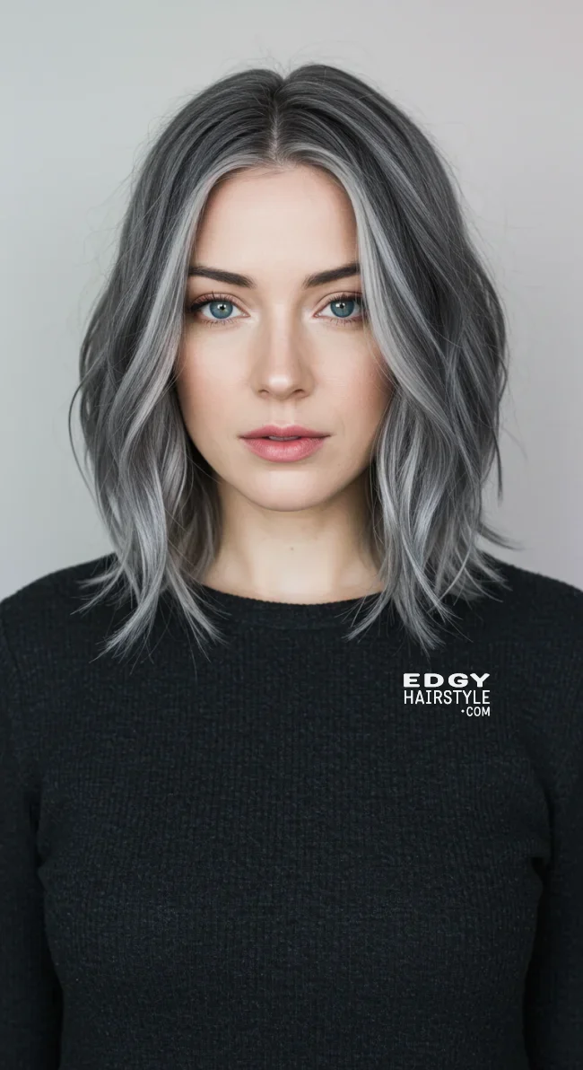 4. Salt and Pepper Balayage | Balayage Transition To Grey Hair - Gray Hair Balayage