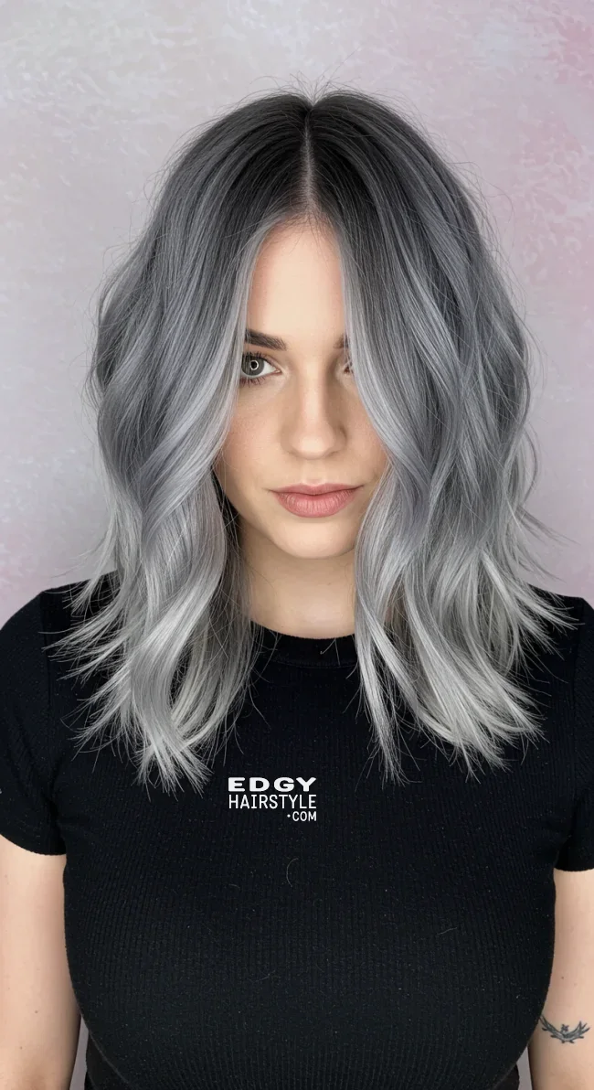 2. Smokey Gray Balayage | Balayage Transition To Grey Hair - Gray Hair Balayage