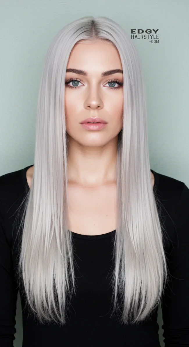 3. Icy Platinum Balayage | Balayage Transition To Grey Hair - Gray Hair Balayage