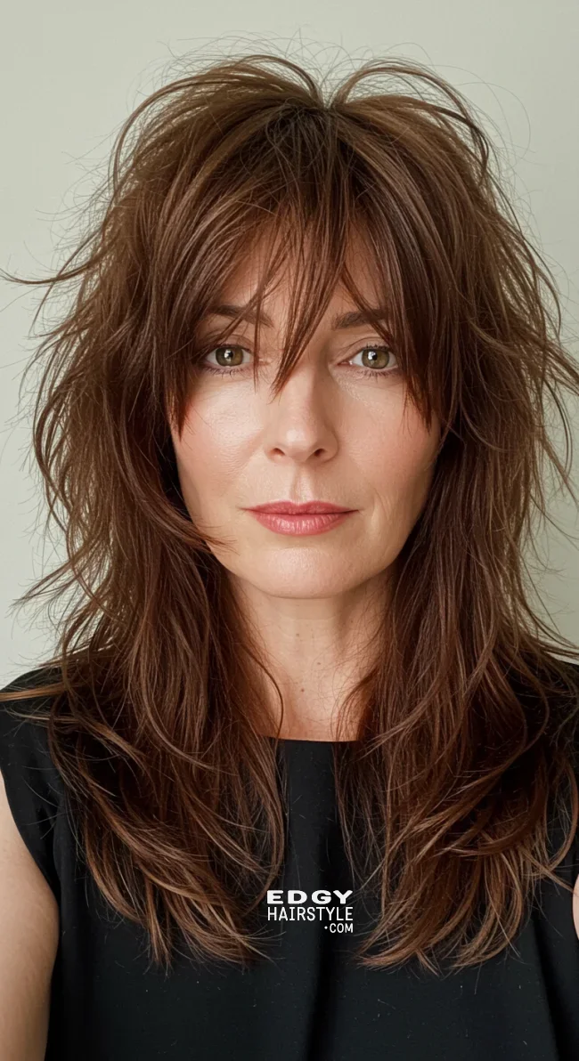 14. Long Shag Cut | Chic Long Hairstyles For Women Over 40