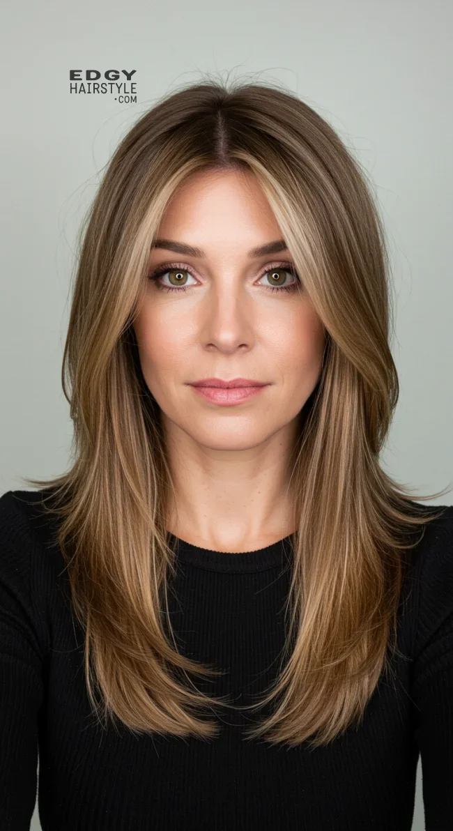 2. Face-Framing Layers | Chic Long Hairstyles For Women Over 40