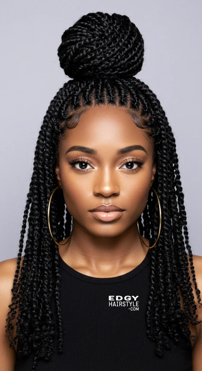 1. Flat Twist Updo | 10 Creative Twist Hairstyles For A Bold And Beautiful Look