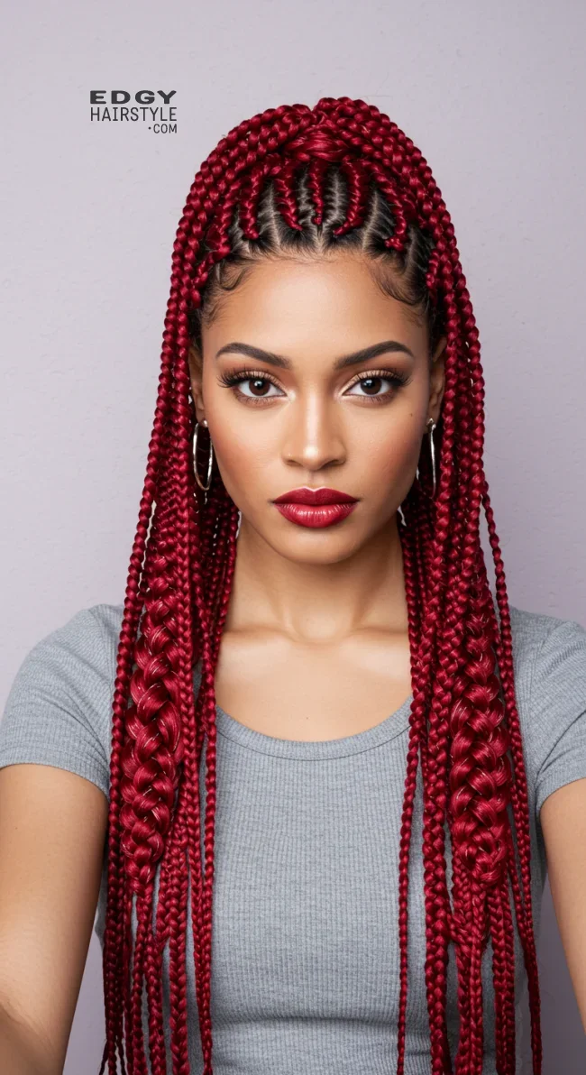 14. Intricate Red Braids | Radiant Red Locks: Embracing The Beauty Of Natural