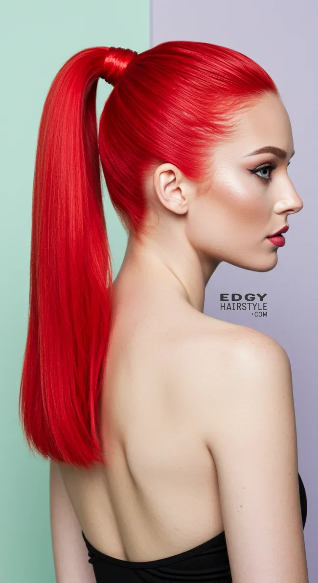 3. Sleek Red Ponytail | Radiant Red Locks: Embracing The Beauty Of Natural