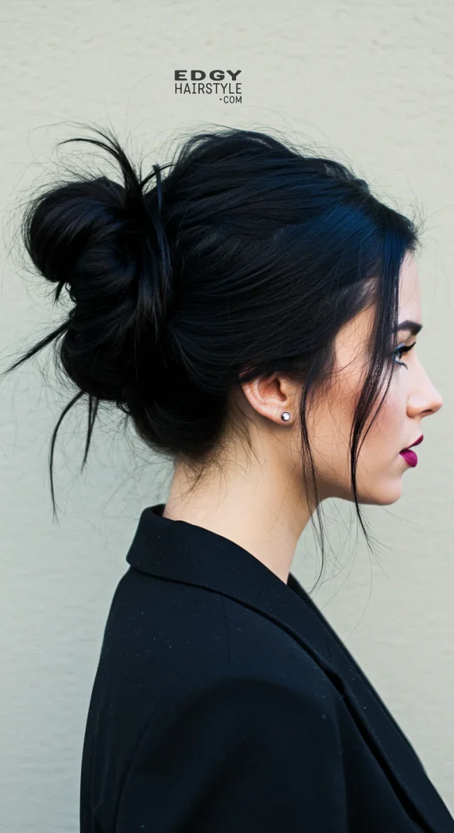 3. Messy Chignon with Loose Strands | Winter Hairstyles: Embrace The Season With Chic And Cozy Looks