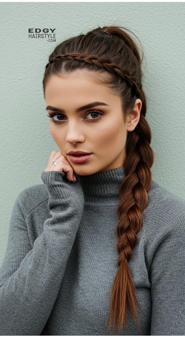 9. Side Ponytail with Braided Accents | Winter Hairstyles: Embrace The Season With Chic And Cozy Looks