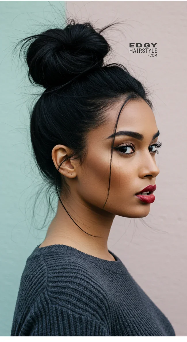 8. High Top Knot | Winter Hairstyles: Embrace The Season With Chic And Cozy Looks