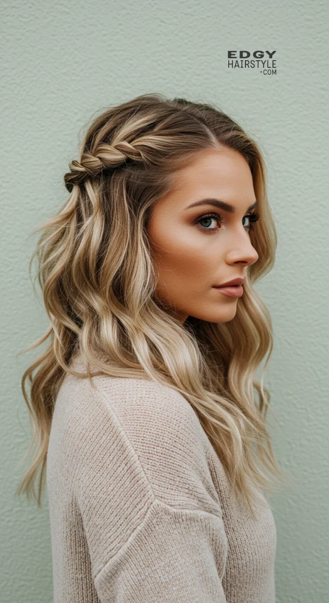7. Half-Up, Half-Down Twist | Winter Hairstyles: Embrace The Season With Chic And Cozy Looks