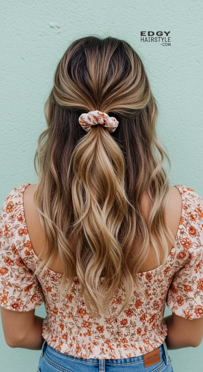 15. Loose Waves with Scrunchie Tie-Back | Why Statement Scrunchies Are The Ultimate Hair Accessory For Every Occasion!