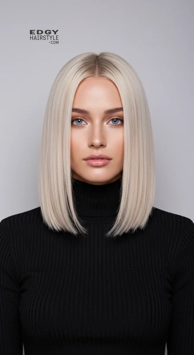 6. Milky Blonde Straight Lob | Milky Blonde: Reviving The Trend Again