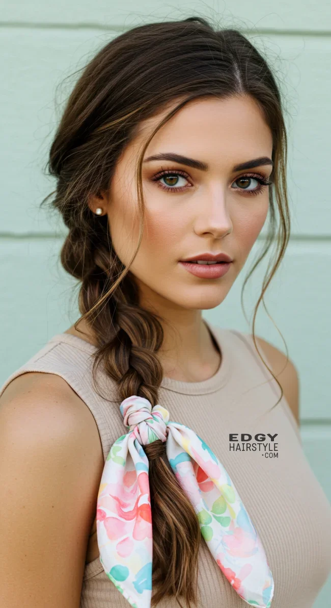 10. Side Braid With Scarf Detail | Scarf Chic: Elevate Your Style With A Scarf In Your Hair