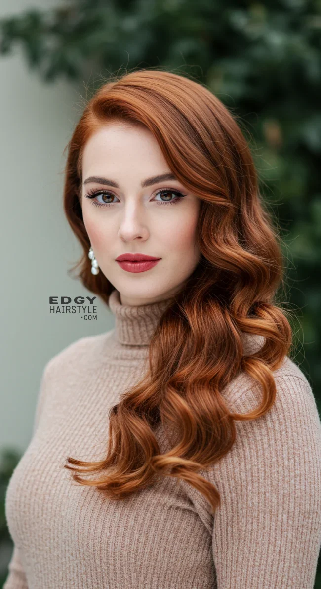6. Side-Swept Hollywood Curls | 10 Unique Winter Hairstyles – Best Winter Trends