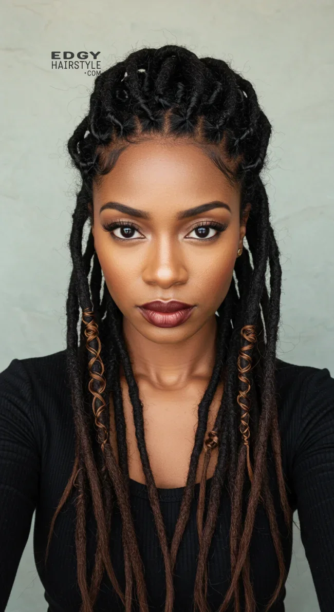 13. Interwoven Dreadlocks with Accessories | Dreadlocks: Dive Into The World Of Trendsetting Hairstyles