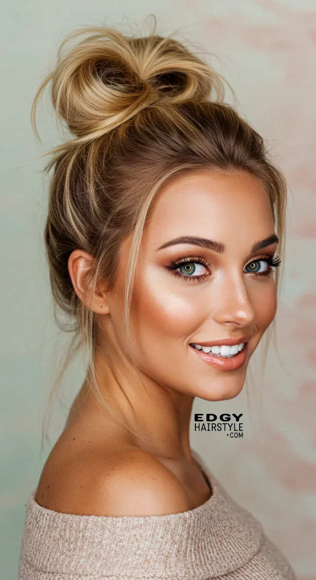 9. Messy Top Knot | Embrace Effortless Charm With Messy Hairstyles