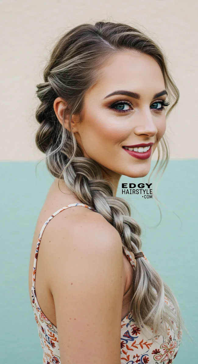 10. Boho Messy Side Braid | Embrace Effortless Charm With Messy Hairstyles