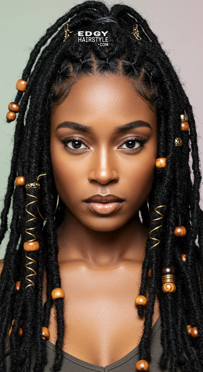 9. Soft Locs with Beads and Accessories | 10 Sweet And Charming Soft Locs Hairstyles