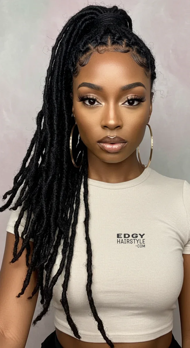 8. High Ponytail Soft Locs | 10 Sweet And Charming Soft Locs Hairstyles