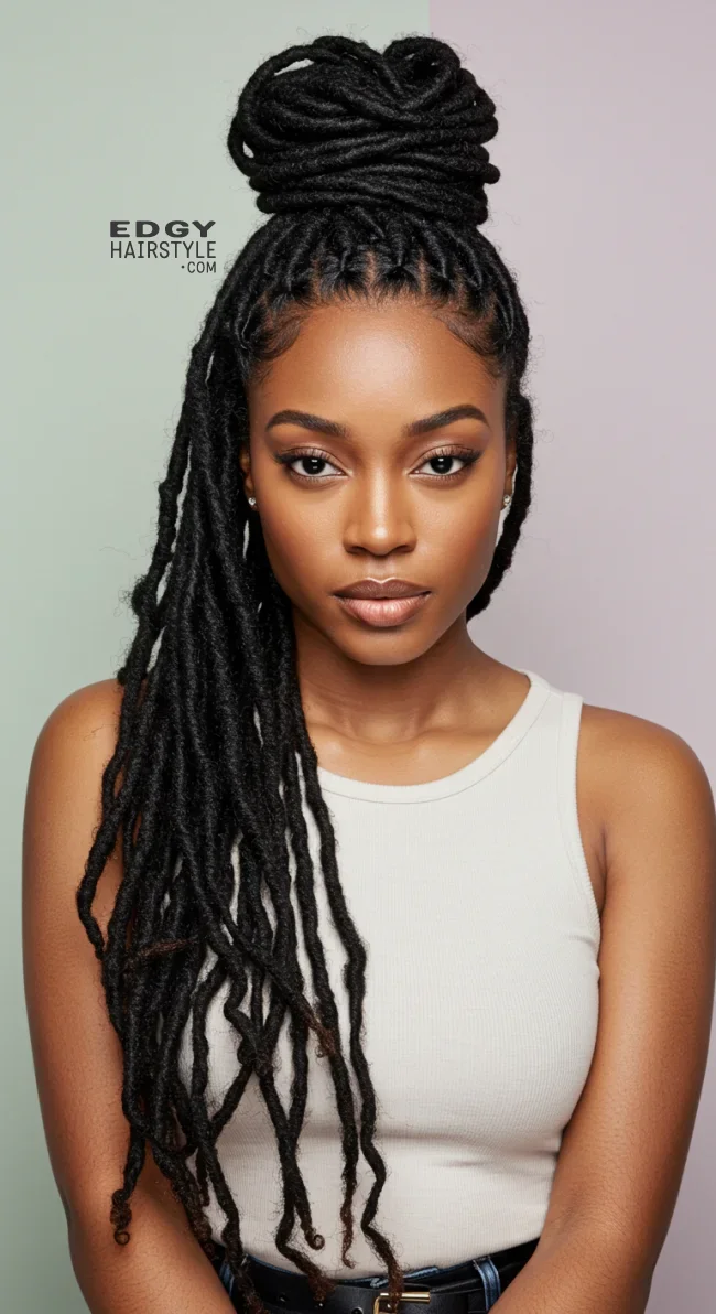 2. Half-Up, Half-Down Soft Locs | 10 Sweet And Charming Soft Locs Hairstyles