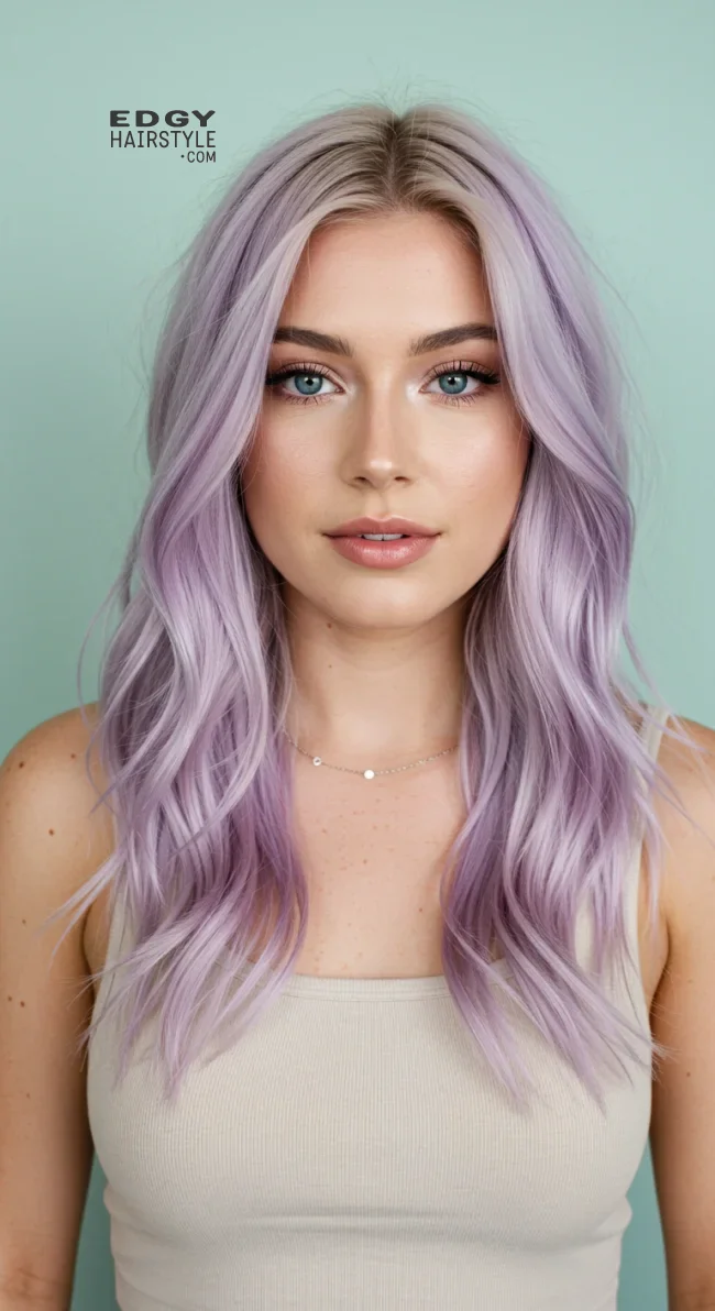 15. Lavender Chunky Highlights on Light Blonde Hair | Chunky Highlights: Elevate Your Style With Trendy Colors