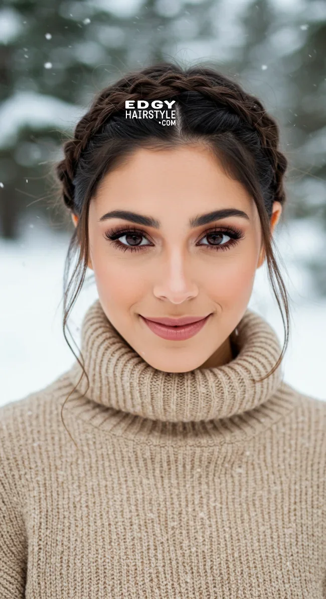13. Crown Braid | Elegant Winter Hairstyles With Celebrities: Embrace The Season In Style