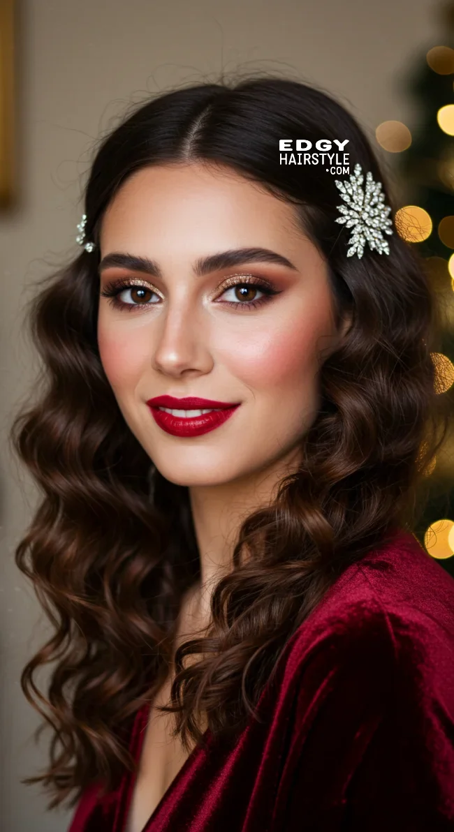 20. Soft Curls with a Hair Accessory | Elegant Winter Hairstyles With Celebrities: Embrace The Season In Style