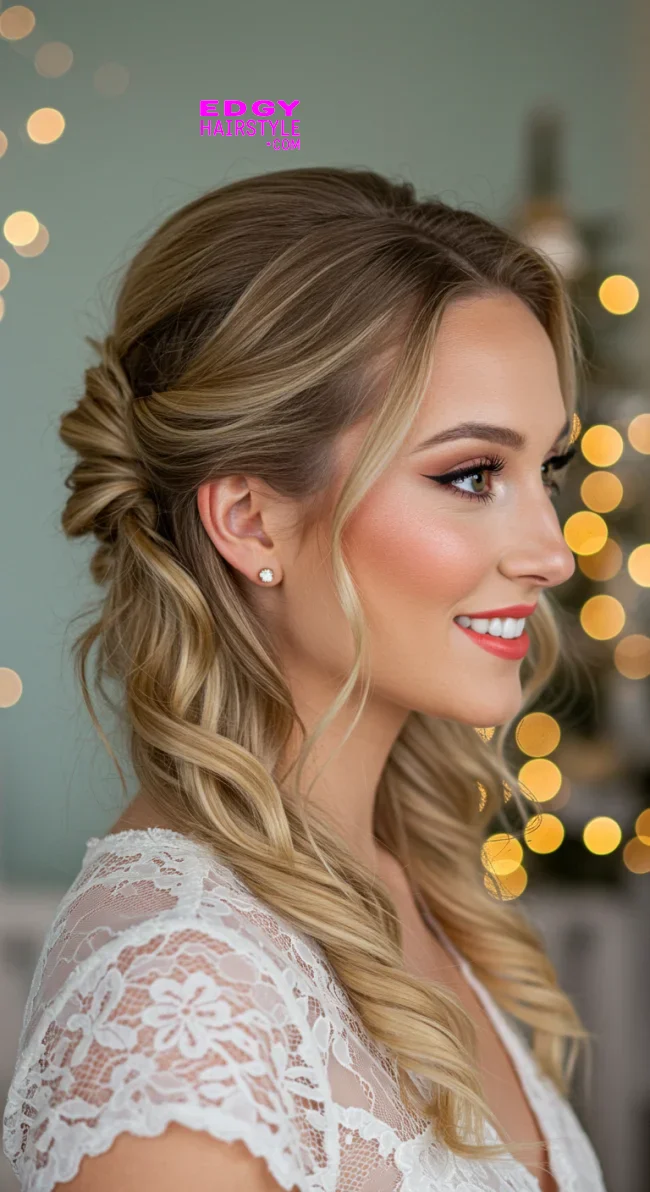 14. Half-Up Twisted Style | Elegant Winter Hairstyles With Celebrities: Embrace The Season In Style